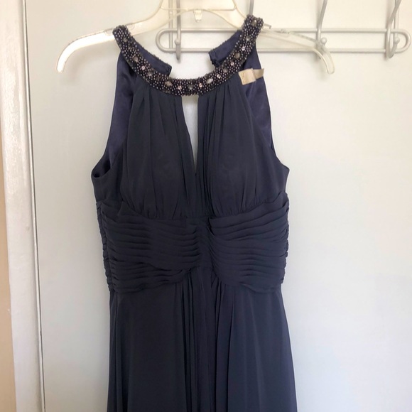 Eliza J high neck grey formal gown - Picture 1 of 4